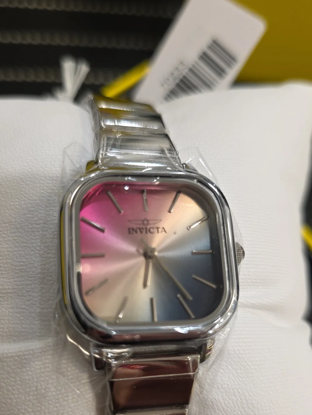 572.  70233 Invicta Celestial 26.5 Multicolor Dial Square Women’s Watch Silver